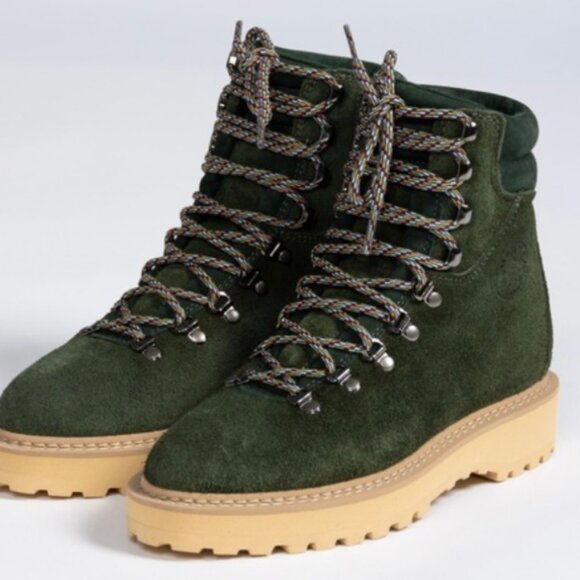 DIEMME Womens Shoes Size US 6 / EU 37 Green Suede Lace Up Ankle Boots - Picture 1 of 8